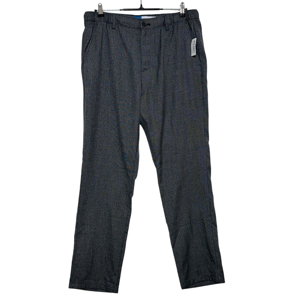 NEW Old Navy Pants Mens Large 34X32 Gray Salt Pepper Textured Trousers Office